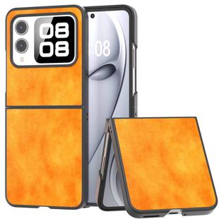 For Huawei nova Flip Dual Color Lichi Texture PU Phone Case(Orange)
