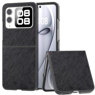 For Huawei nova Flip Dual Color Lichi Texture PU Phone Case(Black)