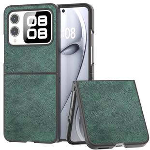 For Huawei nova Flip Dual Color Lichi Texture PU Phone Case(Green)