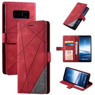 For Samsung Galaxy Note 8 Skin Feel Splicing Horizontal Flip Leather Case with Holder & Card Slots & Wallet & Photo Frame(Red)