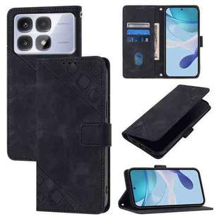 For Redmi K70 Ultra 5G Global Skin-feel Embossed Leather Phone Case(Black)