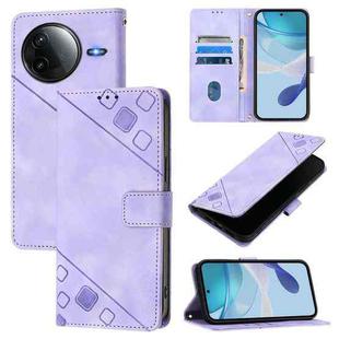 For Redmi K80 5G / K80 Pro 5G Skin-feel Embossed Leather Phone Case(Light Purple)