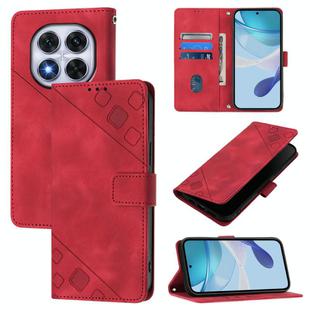 For Redmi Note 14 Pro 5G Global Skin-feel Embossed Leather Phone Case(Red)