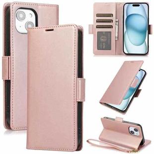 For iPhone 11 Side Buckle RFID Anti-theft Leather Phone Case(Rose Gold)