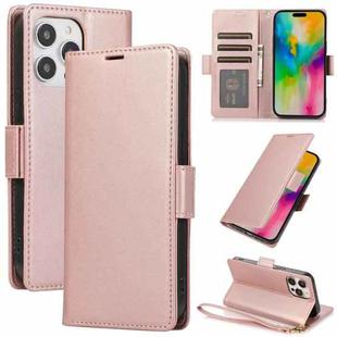 For iPhone 11 Pro Side Buckle RFID Anti-theft Leather Phone Case(Rose Gold)