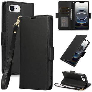 For iPhone 16e Side Buckle RFID Anti-theft Leather Phone Case(Black)