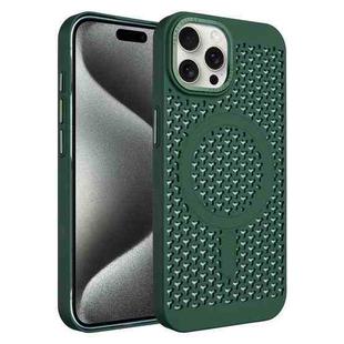 For iPhone 15 Pro Ice Feeling Cooling MagSafe Magnetic Phone Case(Dark Green)