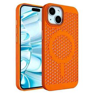 For iPhone 16 Plus Ice Feeling Cooling MagSafe Magnetic Phone Case(Orange)