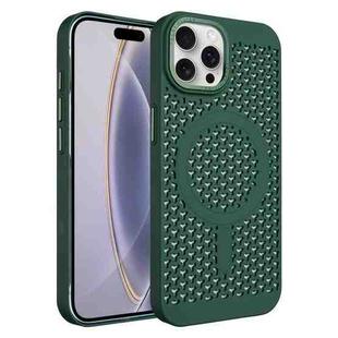 For iPhone 16 Pro Ice Feeling Cooling MagSafe Magnetic Phone Case(Dark Green)