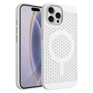 For iPhone 16 Pro Max Ice Feeling Cooling MagSafe Magnetic Phone Case(White)