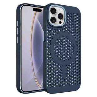 For iPhone 16 Pro Max Ice Feeling Cooling MagSafe Magnetic Phone Case(Navy Blue)