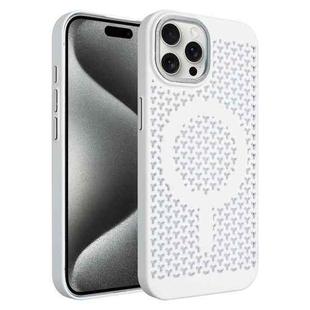 For iPhone 15 Pro Max Ice Feeling Cooling MagSafe Magnetic Phone Case(White)