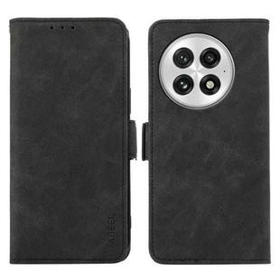 For OnePlus 13 ABEEL Frosted Magnetic RFID Leather Phone Case(Black)