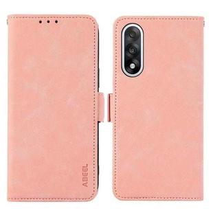 For OnePlus Nord 5 / Ace 5 Ultra ABEEL Frosted Magnetic RFID Leather Phone Case(Pink)
