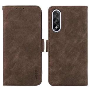 For OnePlus Nord 5 / Ace 5 Ultra ABEEL Frosted Magnetic RFID Leather Phone Case(Brown)
