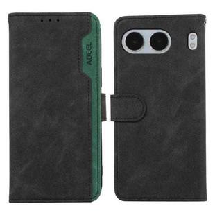 For OnePlus Nord 4 ABEEL Color Block Magnetic RFID Leather Phone Case(Black-Green)