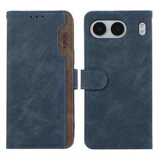 For OnePlus Nord 4 ABEEL Color Block Magnetic RFID Leather Phone Case(Blue-Brown)