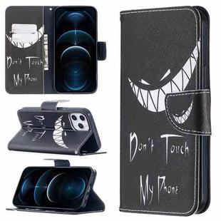 For iPhone 12 Pro Max Colored Drawing Pattern Horizontal Flip Leather Case with Holder & Card Slots & Wallet(Smirk)