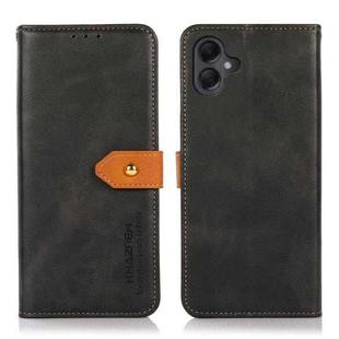 For Samsung Galaxy A06 4G KHAZNEH Dual-color Cowhide Texture Flip Leather Phone Case(Black)