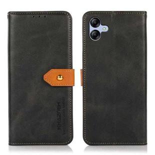For Samsung Galaxy A07 5G KHAZNEH Dual-color Cowhide Texture Flip Leather Phone Case(Black)