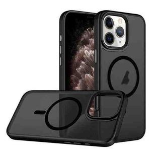 For iPhone 11 Pro Skin Feel Frosted MagSafe Magnetic Phone Case(Transparent Black)