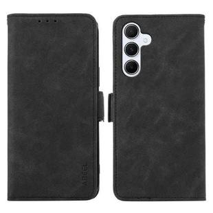For Samsung Galaxy A17 5G ABEEL Frosted Magnetic RFID Leather Phone Case(Black)