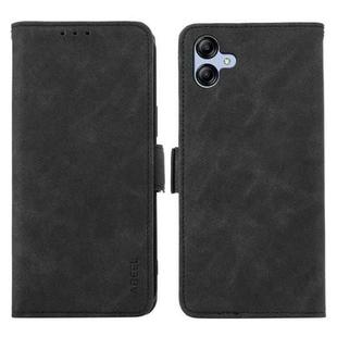 For Samsung Galaxy A07 5G ABEEL Frosted Magnetic RFID Leather Phone Case(Black)