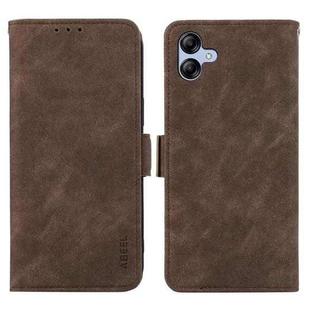 For Samsung Galaxy A07 5G ABEEL Frosted Magnetic RFID Leather Phone Case(Brown)