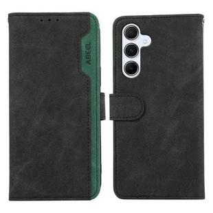 For Samsung Galaxy A17 5G ABEEL Color Block Magnetic RFID Leather Phone Case(Black-Green)