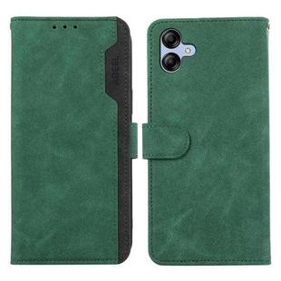 For Samsung Galaxy A07 5G ABEEL Color Block Magnetic RFID Leather Phone Case(Green-Black)