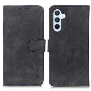 For Samsung Galaxy A17 5G KHAZNEH Retro Texture Horizontal Flip Leather Phone Case(Black)
