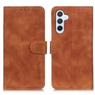 For Samsung Galaxy A17 5G KHAZNEH Retro Texture Horizontal Flip Leather Phone Case(Brown)