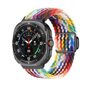 For Samsung Galaxy Watch Ultra 47mm Nylon Loop Magnetic Buckle Watch Band(Official Rainbow)