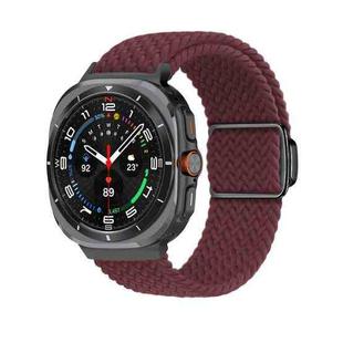 For Samsung Galaxy Watch Ultra 47mm Nylon Loop Magnetic Buckle Watch Band(Wine Red)