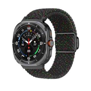 For Samsung Galaxy Watch Ultra 47mm Nylon Loop Magnetic Buckle Watch Band(Starlight Black)