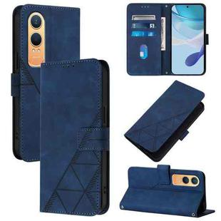 For OnePlus Nord CE4 Lite  Crossbody 3D Embossed Flip Leather Phone Case(Blue)