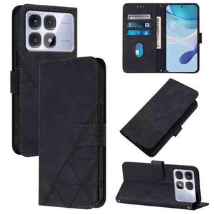 For Redmi K70 Ultra 5G Global Crossbody 3D Embossed Flip Leather Phone Case(Black)