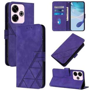 For Redmi 13 4G / Note 13R Crossbody 3D Embossed Flip Leather Phone Case(Purple)