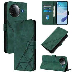 For Redmi K80 / K80 Pro Crossbody 3D Embossed Flip Leather Phone Case(Green)