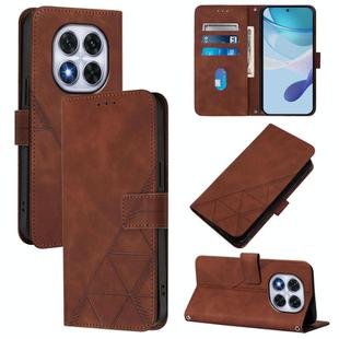 For Redmi Note 14 Pro 5G Global Crossbody 3D Embossed Flip Leather Phone Case(Brown)