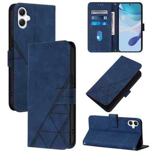 For Samsung Galaxy A06 4G Crossbody 3D Embossed Flip Leather Phone Case(Blue)