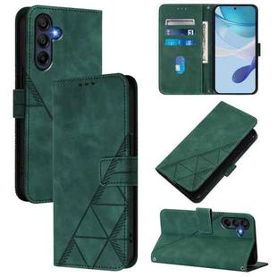 For Samsung Galaxy A17 5G Crossbody 3D Embossed Flip Leather Phone Case(Green)