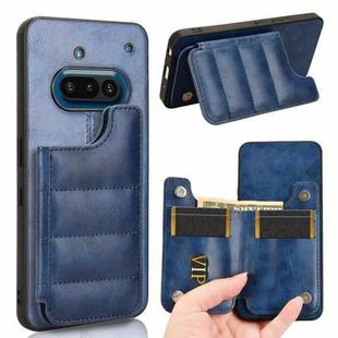 For Nothing Phone 3a Cow Pattern Sewing Card Bag Phone Case(Blue)