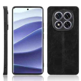 For Redmi Note 14 Pro 5G Cow Pattern Sewing Back Cover Phone Case(Black)