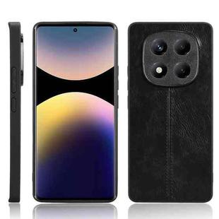 For Redmi Note 14 Pro 4G Cow Pattern Sewing Back Cover Phone Case(Black)