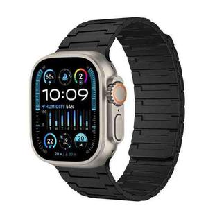 For Apple Watch Ultra 2 49mm Magnetic Silicone Watch Band(Black)