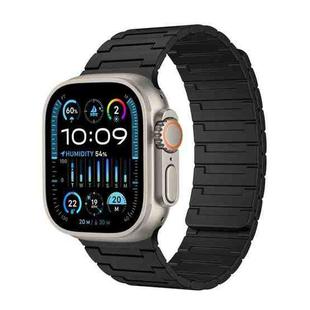 For Apple Watch Ultra 49mm Magnetic Silicone Watch Band(Black)