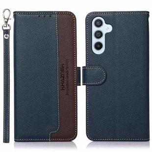 For Samsung Galaxy A17 5G KHAZNEH Litchi Texture Leather RFID Phone Case(Blue)