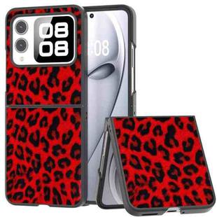 For Huawei nova Flip Black Frame Leopard Phone Case(Red Leopard)