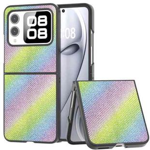 For Huawei nova Flip Diamond Black Frame Phone Case(Rainbow Diamond)